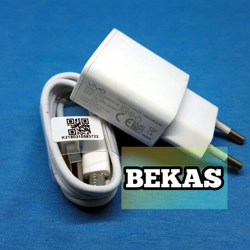 Charger Vivo Cabutan Y91 2018 Y93 2018 Y53 Y71 1Amper Copotan Original Bawaan Hp. 100% Ori (Second)