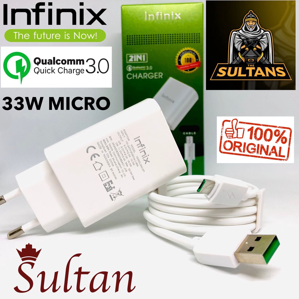 PROMO~Charger INFINIX Hot 9 HOT 10 Hot 9 Play Smart 5 USB Micro Casan TC Infinix Smart 4 XCU32 / Travel Charger ORI INFINIX 33W Fast Charging Micro USB Casan USB