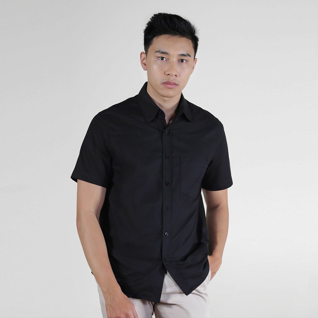 Kemeja Pria Boyi Top Man Lengan Pendek Kasual Polos Formal Kerja Size M-XL GMK