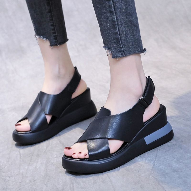 COD Sneakersdaily M60 Sepatu Sandal Wanita Wedges Korean Style Elegant