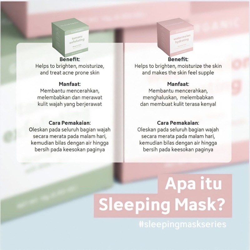 【Official Seller】GLOURGANIC Sleeping Mask Tamanu Exfoliating Watermelon Hydrating Ceramide Moisturizer Gel Crème