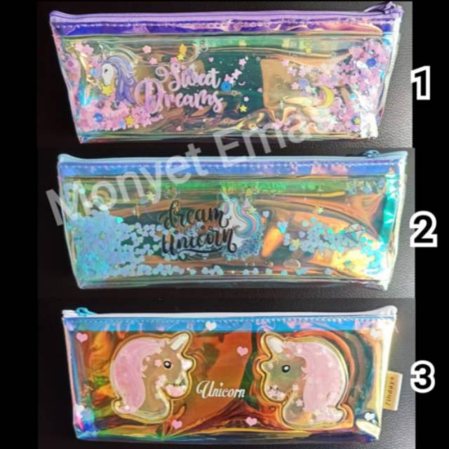 

Kotak Tempat Pensil Air Hologram Manik Pencil Case
