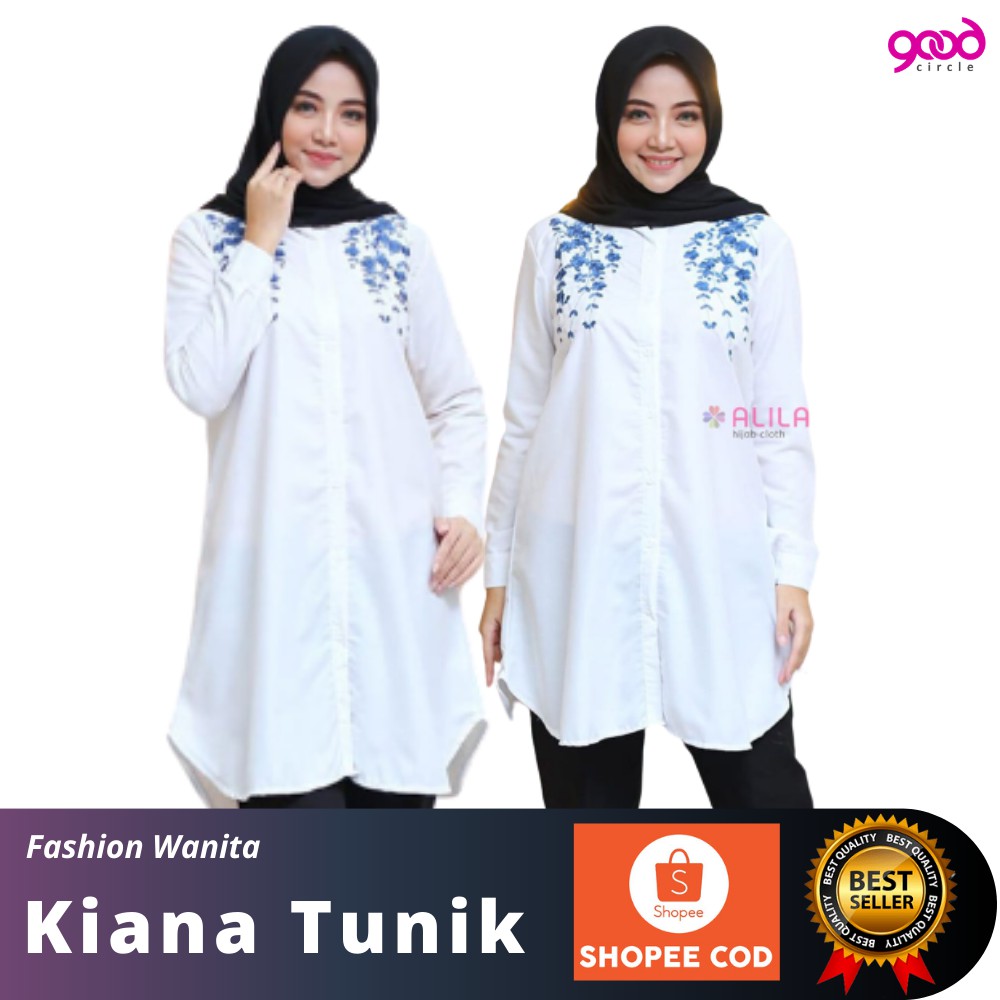 Kiana Tunik Alila | Baju Atasan Wanita Tunik | Tunik Busui Murah