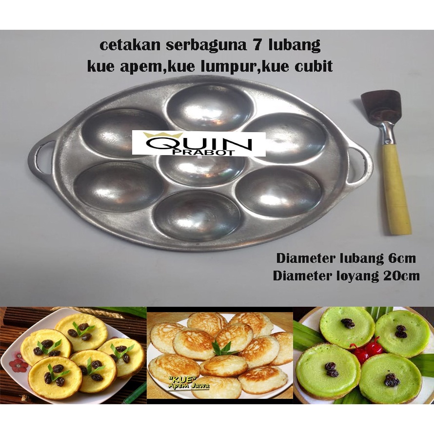 Cetakan Kue Apem Panggang Selong /kue cubit/ Carabikang / Kamir / Kue Lumpur / Dorayaki / Telur (7 L