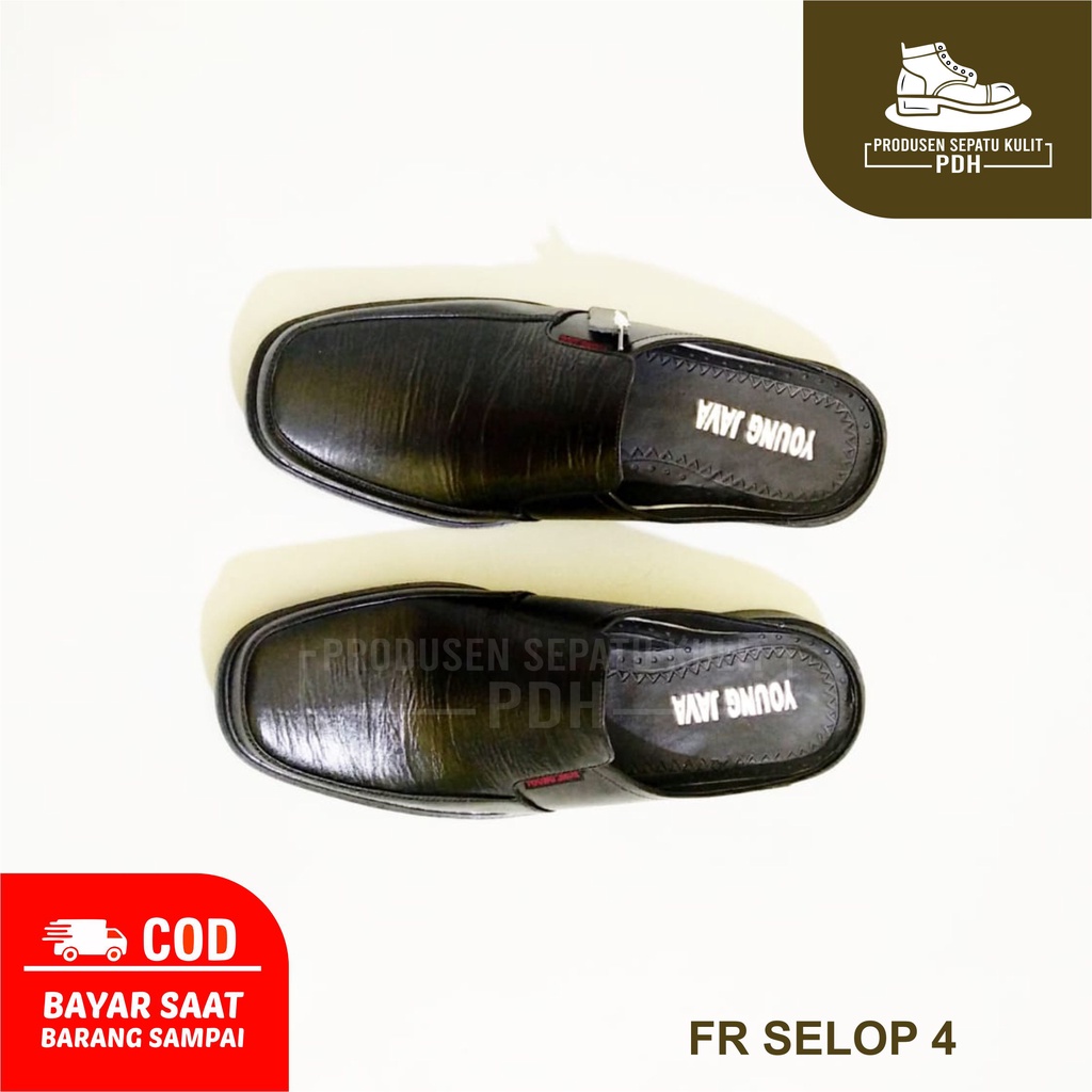 SEPATU SLOP SELOP PRIA KULIT ASLI BUSTONG PANTOFEL PRIA FANTOVEL PENTOPEL KULIT