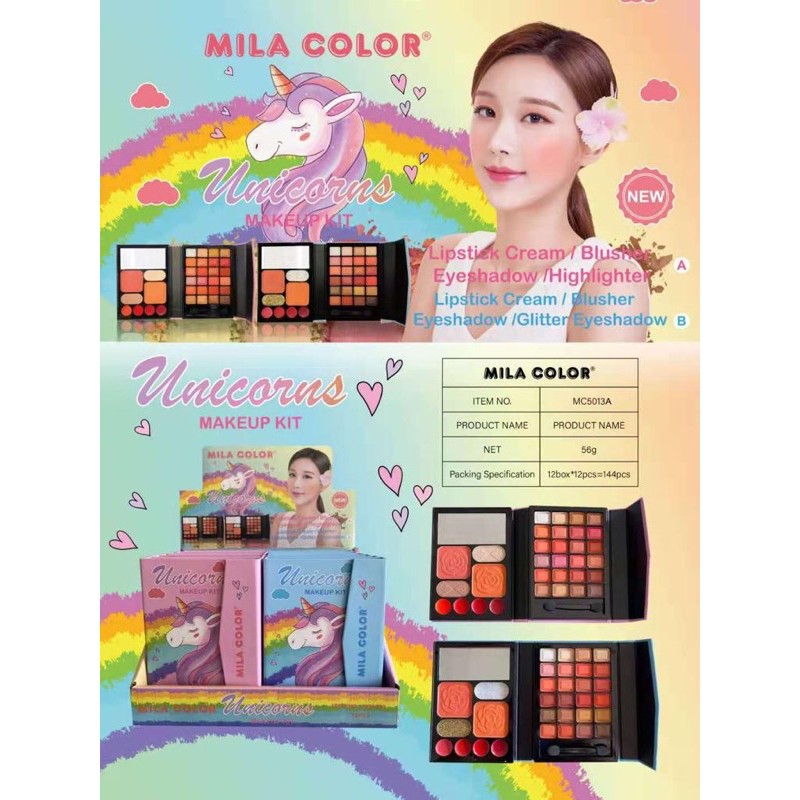 Jual Make Up Dompet MILA COLOR UNICORN (per pcs) | Shopee Indonesia
