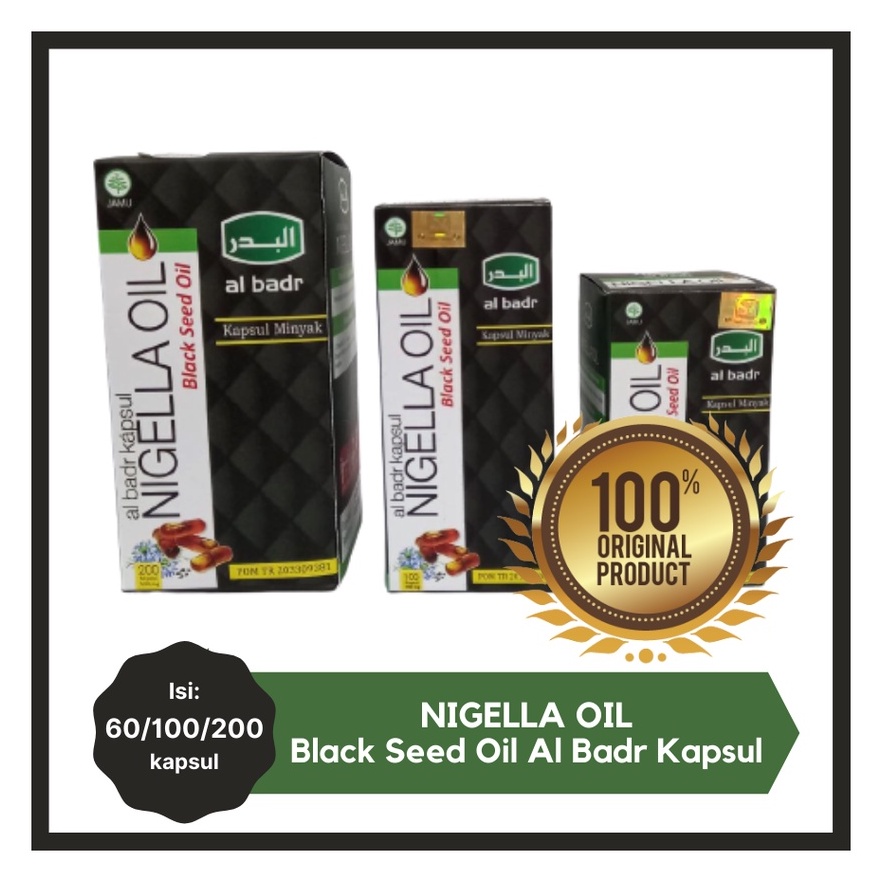Nigella Oil Al Badr Black Seed Oil Minyak Habbatussauda 200 Kapsul / 100 Kapsul / 60 Kapsul