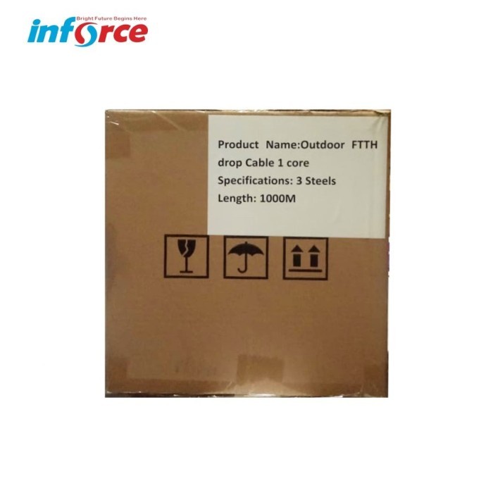 CABLE FIBER OPTIC INFORCE G657A 1 CORE 2 FRP 3 SELING STEEL 1000M FTTH