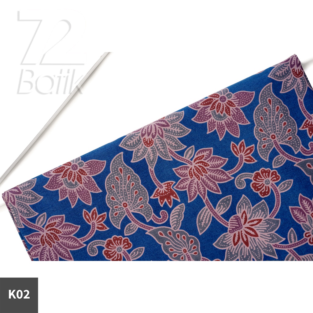 KAIN BATIK PREMIUM Bahan Katun Motif Kembang Taman Warna Biru Hijau Abu 726423 Cap 72 Jarik Jarit Samping Kebat Panjang Batik Katun Modern Premium Bahan Seragam Batik Pernikahan Kantor Keluarga Murah Kamen Jadi Batik Bali Lembaran