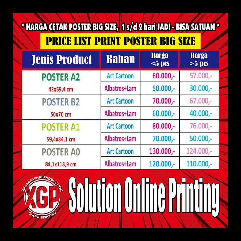 Update Cetak Poster A2 A1 A0 Paling Murah Murah Shopee Indonesia