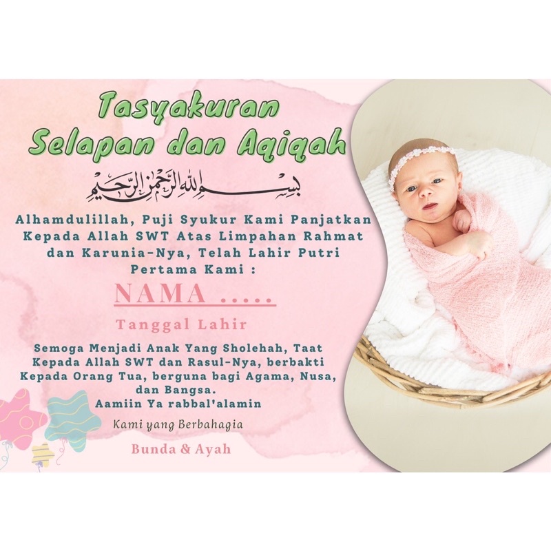 

( HFZ ) Label Aqiqah / Selapan / Tempelan Kardus Kertas biasa