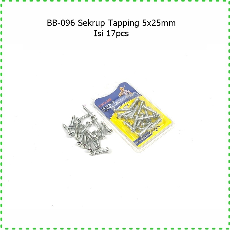 Sekrup Tapping Putih 5x25mm/5x35mm