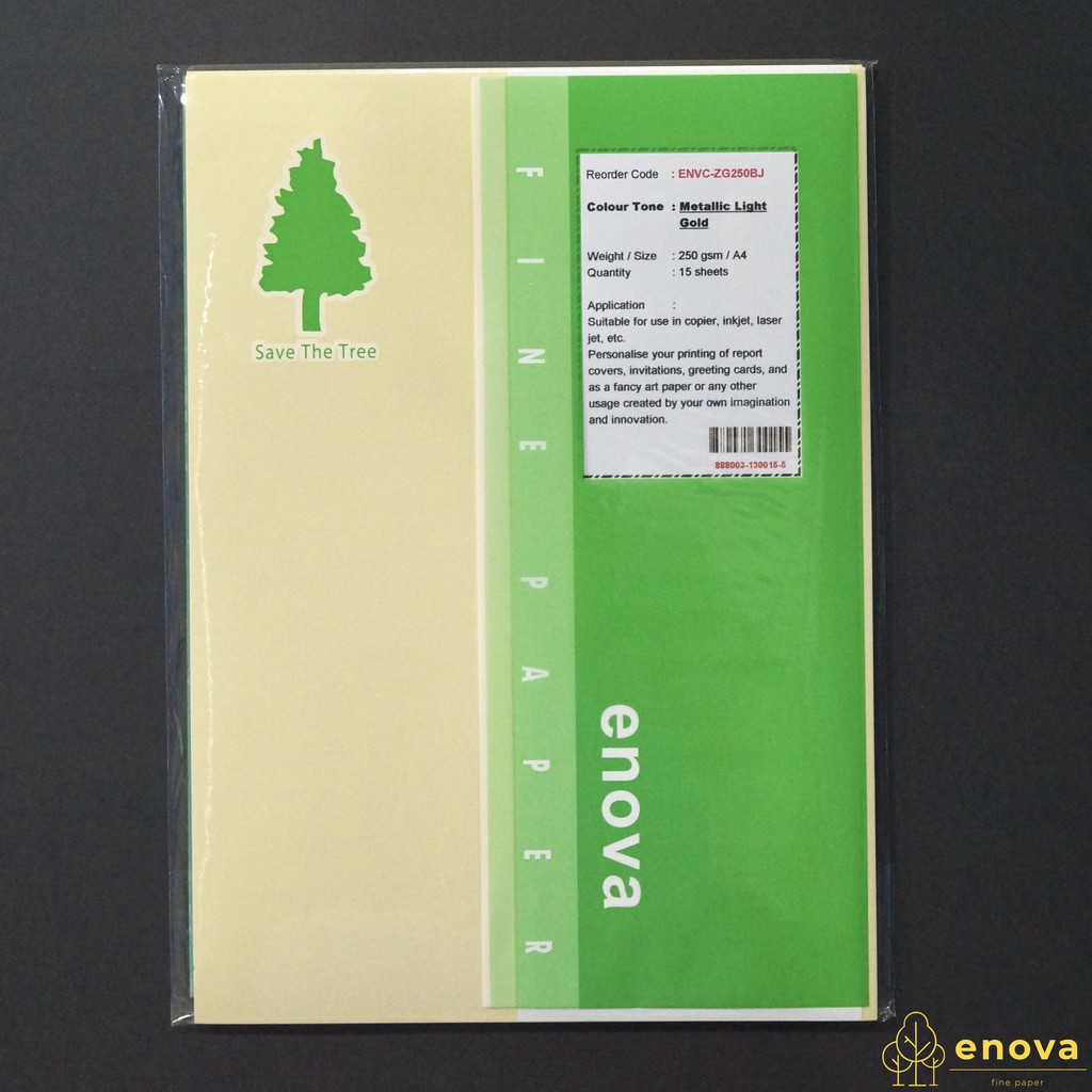

Fancy Art Paper ENOVA | Metallic Light Gold | A4 250GSM (Metalik)