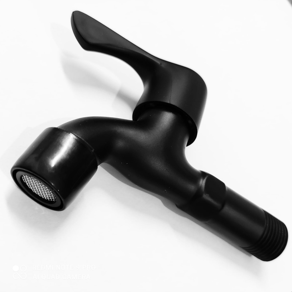 Kran Tembok Hitam MURAH DB32 - Keran Air Taman Tembok Bak Mandi Wall Faucet Black Minimalis i8A