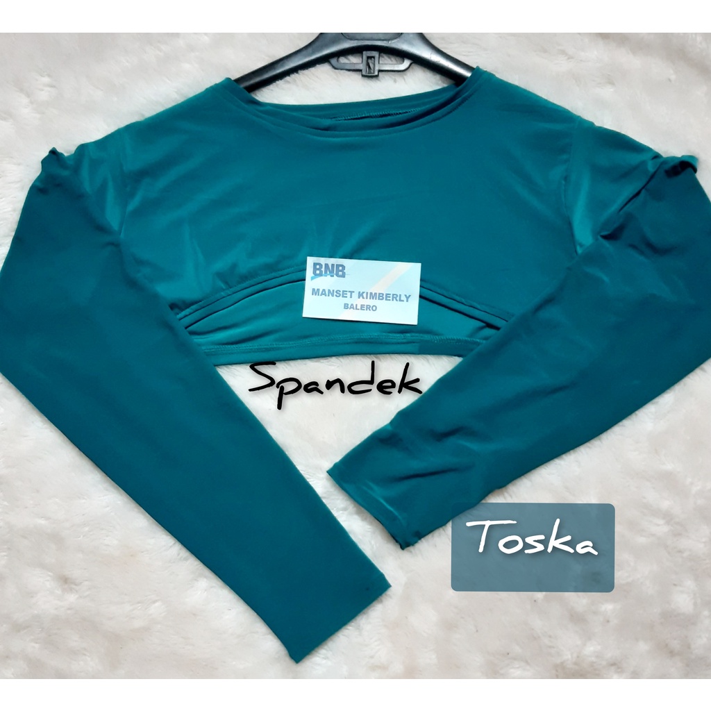 Manset Kimberly Hansock Spandek Jersey Manset Sambung Balero Baju Manset Lengan Panjang Terbaru Size Fit XL Seri Hitam-toska