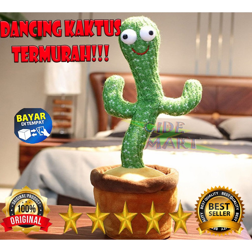 Cactus Toy Boneka Pintar Kaktus Joget Joged Goyang Bisa Ngomong Rekam Bicara Menari Dance Dancing