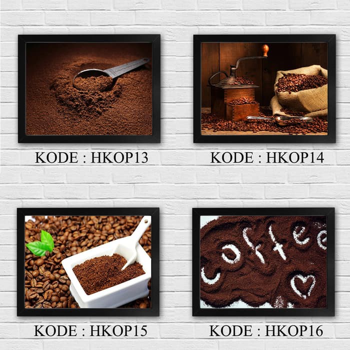 Poster dinding Bingkai dekorasi rumah COFFEE KOPI pajangan A4