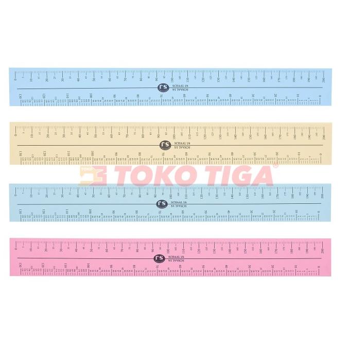 

[BISA COD] Penggaris Skala Kertas Warna Warni isi 50 Pcs