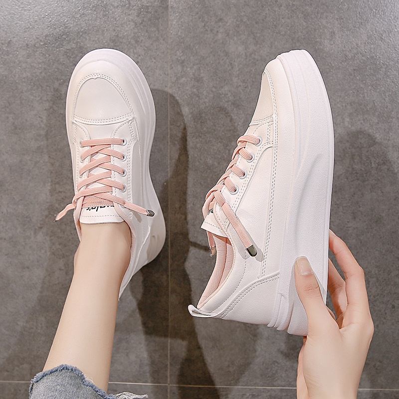 DNY Sepatu Sneakers Wanita Import Sneaker Sepatu Kets Putih Cewe Sepatu Casual Perempuan 0010-3