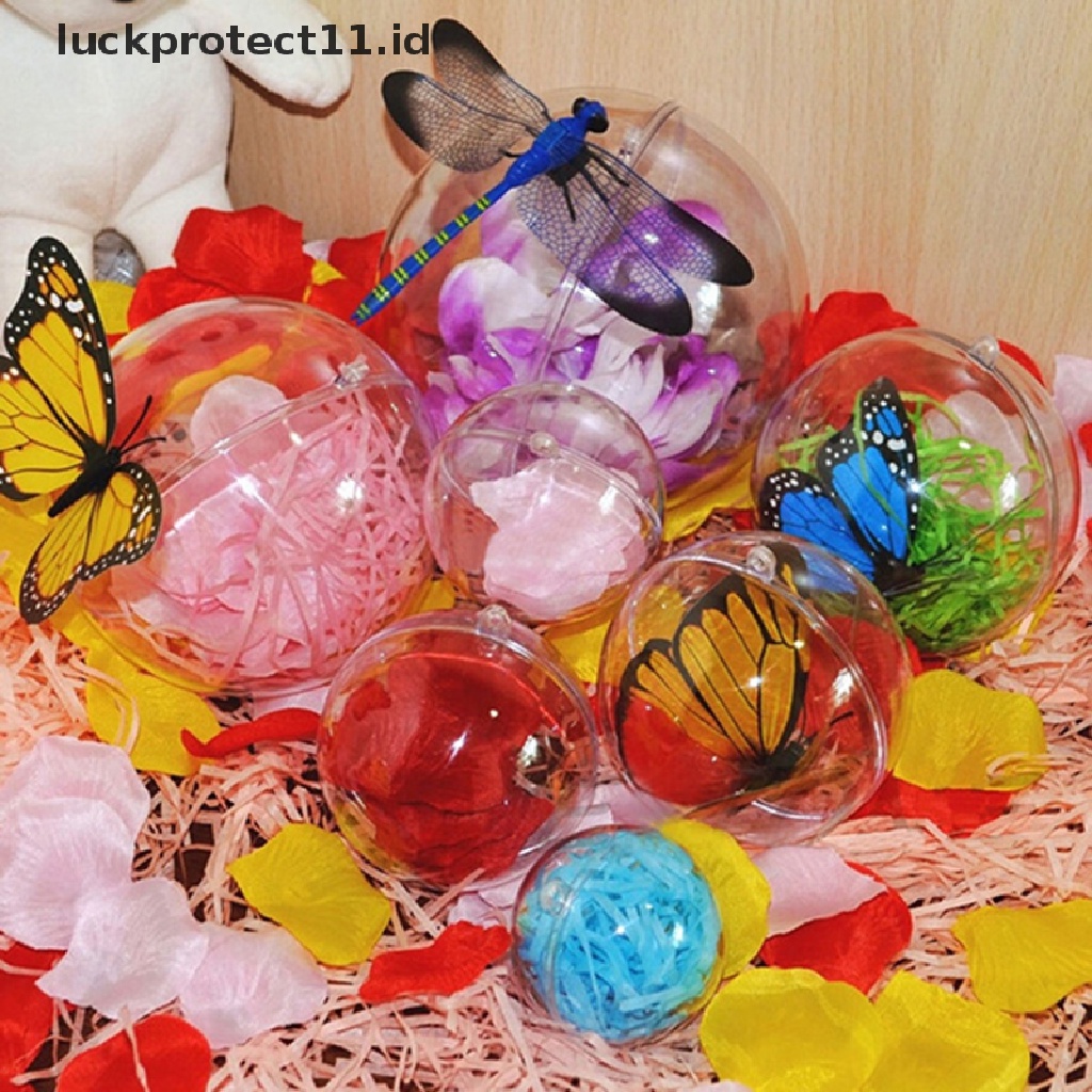 Ornamen Bola Bauble Bahan Plastik Transparan Untuk Dekorasi Natal