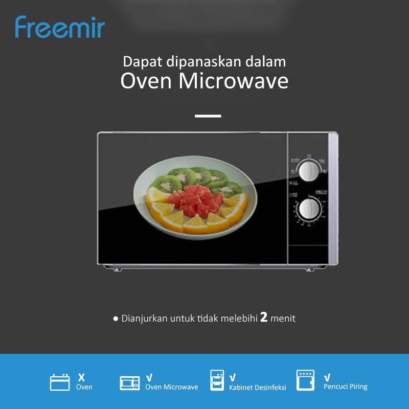 freemir Set 4 pcs Dinner Plate 23 & 25 cm Piring Makan Piring Bulat Wheat Straw Warna Warni Set 4 pcs Semi Mangkok-5