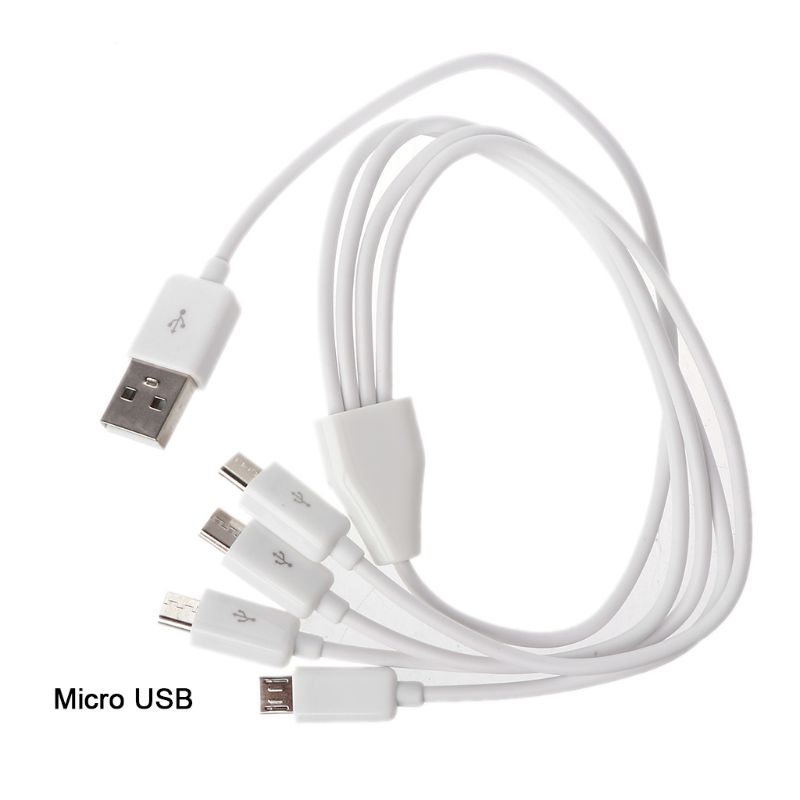 Cre Kabel Charger Splitter Y USB 2.0 Tipe A Male Ke 4 Micro USB Male Portable