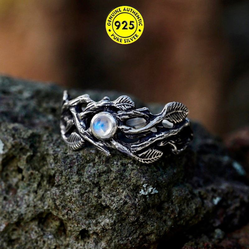 Cincin Silver 925 Dengan Batu Moonstone Untuk Wanita