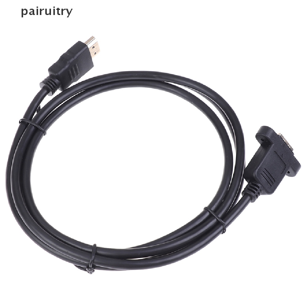 Prt 1Pc Kabel Extension HDMI Male Ke Female Lapis Emas Dengan Panel Sekrup PRT