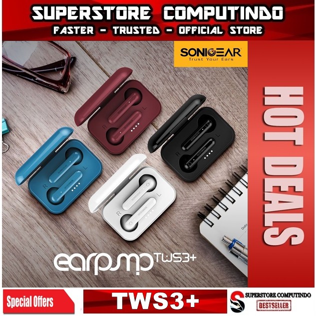 SonicGear TWS 3+ Gaming Wireless Bluetooth Earphone - Garansi Resmi