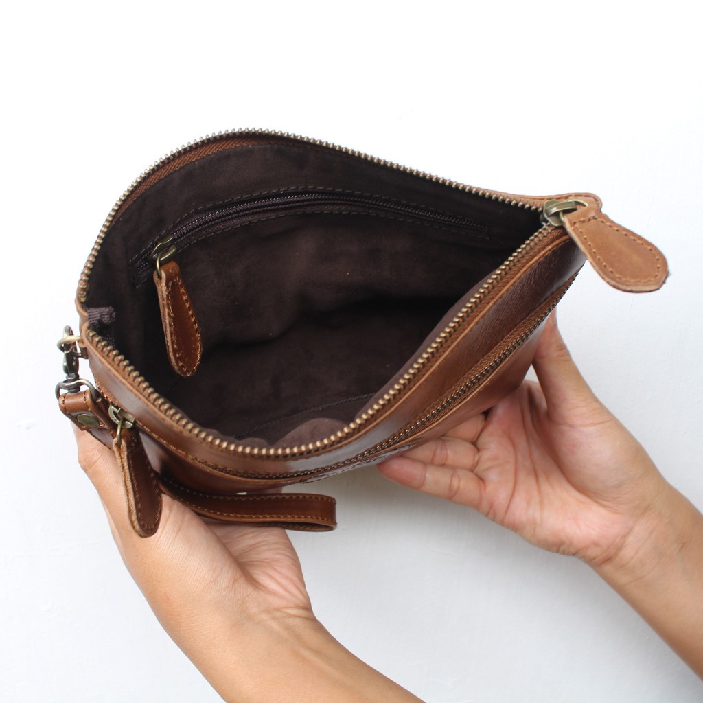 TERLARIS !! CLUTCH KULIT SAPI ASLI PRIA DAN WANITA NEVARA / FREE GRAVIR NAMA DI POUCH