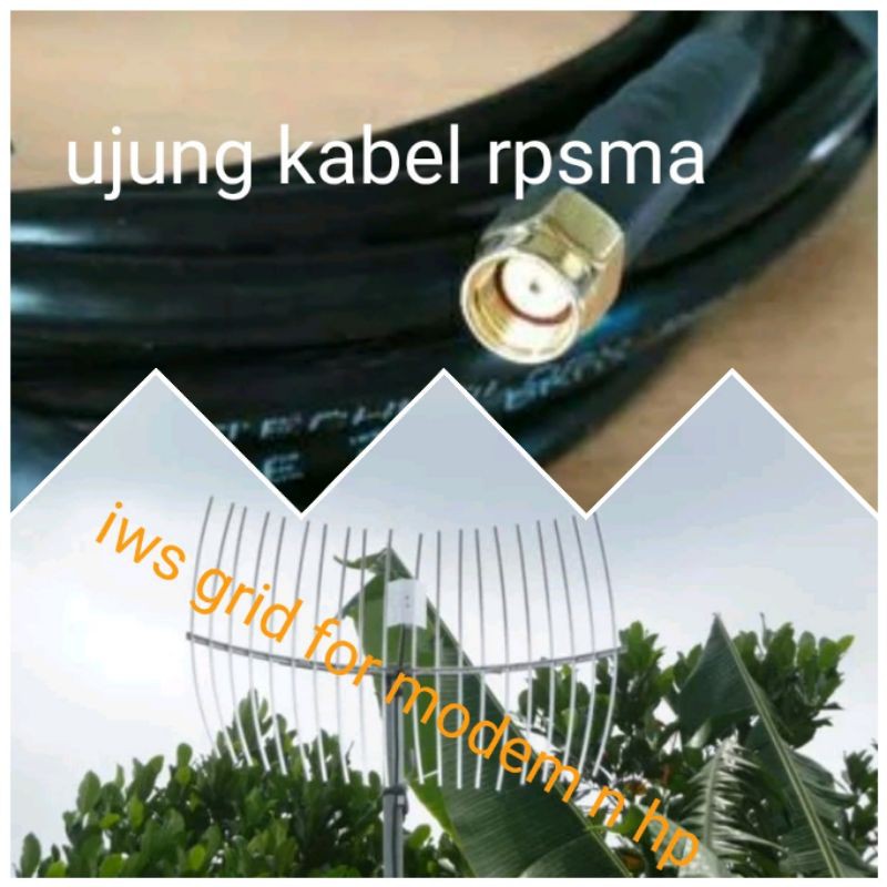 antena untuk menguatkan sinyal modem dan hp grid kabel 15m ujung kabel rpsma frek 1800-2300mhz