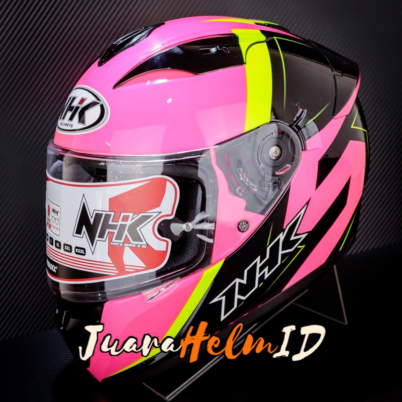 NHK HELM GP PRIME PENZA / PINK FLUO YELLOW / DOUBLE VISOR
