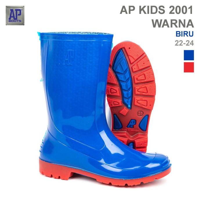 Sepatu Boot Anak AP BOOTS 2001 Biru Merah - Sepatu Boot Karet