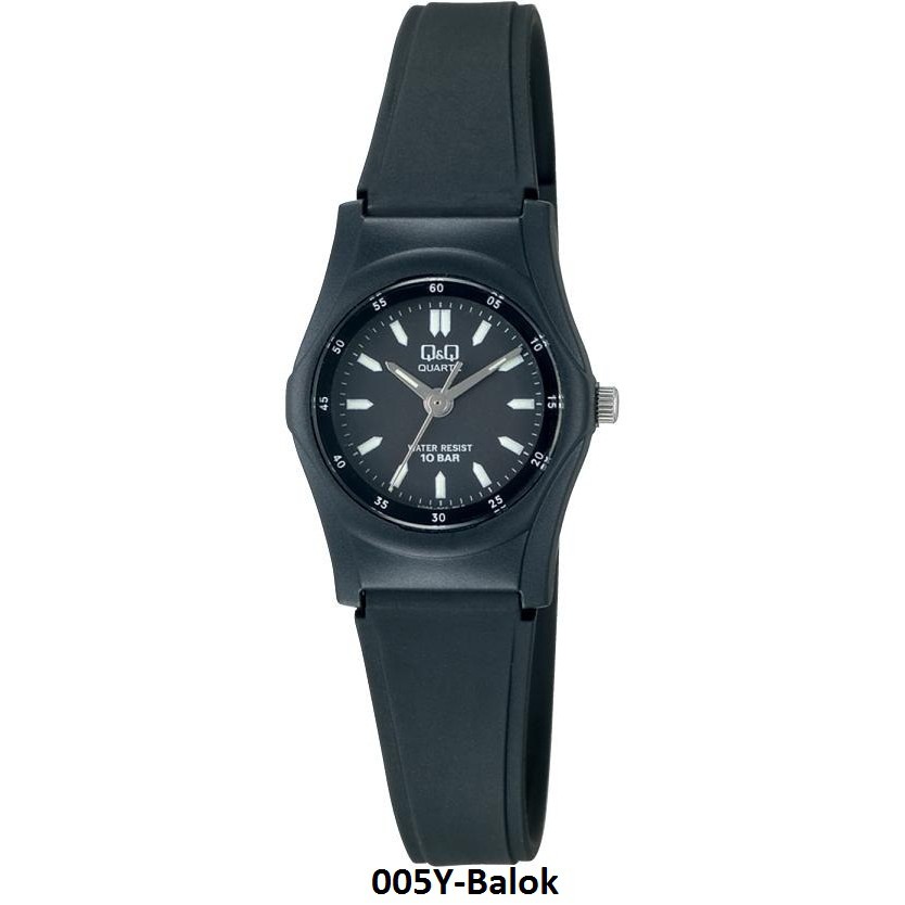 Q&amp;Q Original Jam Tangan Remaja VQ05J Series - Karet- Hitam