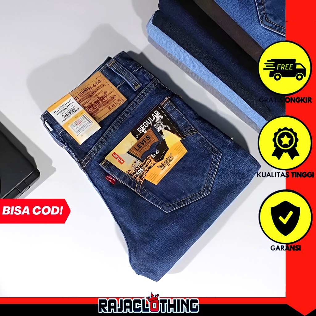 RCL - Celana Jeans Le.vis 505 Standar Reguler Celana Jeans Reguler Pria 505 Big Size 28 S/d 38