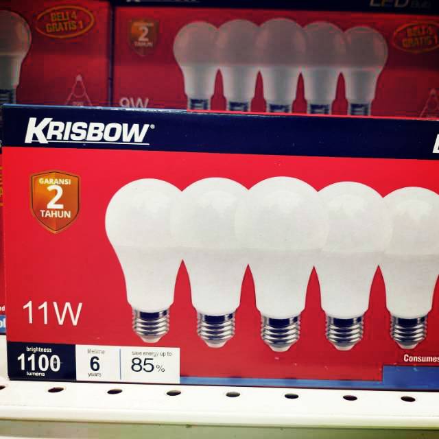 Lampu LED krisbow 11 Watt (beli 4 gratis 1)
