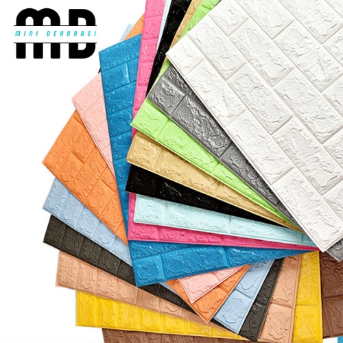 [COD] Wallpaper Dinding 3D Busa Rumah Bata/Stiker Dinding untuk Ruang Tamu/ Kamar Tidur Kedap Suara 