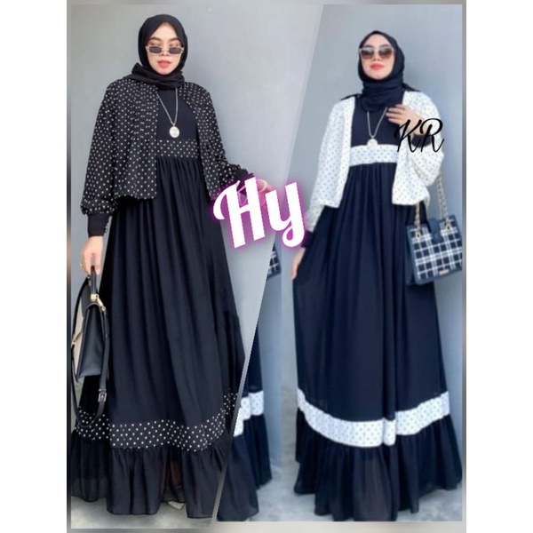 gamis terbaru2022 baju lebaran set hijab Set Hawwa 2in1 / set baju Muslimah terbaru/ KR pakaian wani