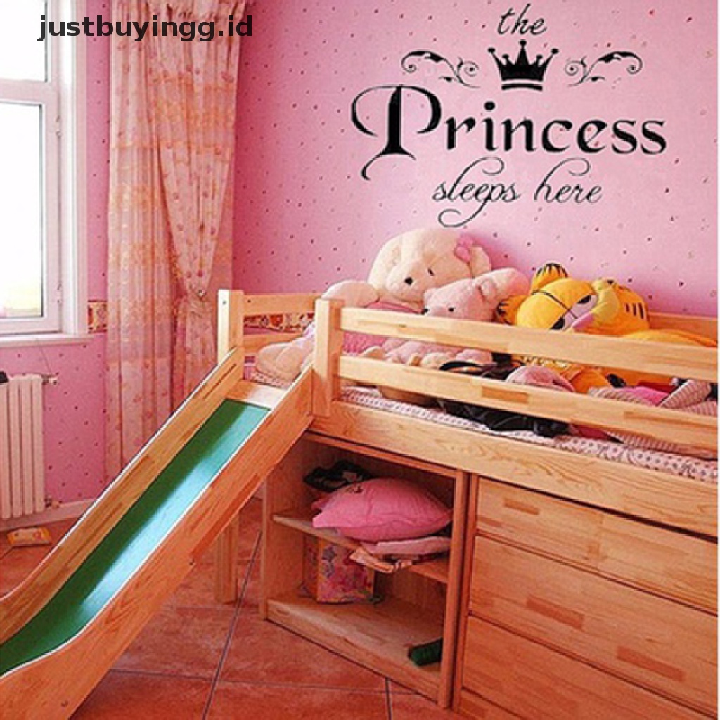 Stiker Dinding Bahan Vinyl Dapat Dilepas Desain Princess Tidur Untuk Dekorasi Kamar Anak Perempuan