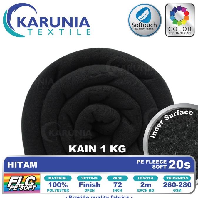 ~~~~~] PE Fleece 20s | Hitam | Kain | Karunia Textile