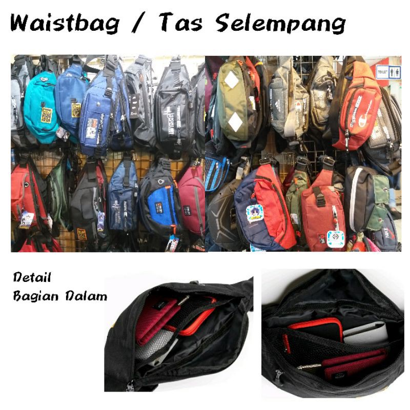 Tas Waistbag / Sling Bag Mini Trendy Pria dan Wanita / Waistbag Distro Motif RANDOM