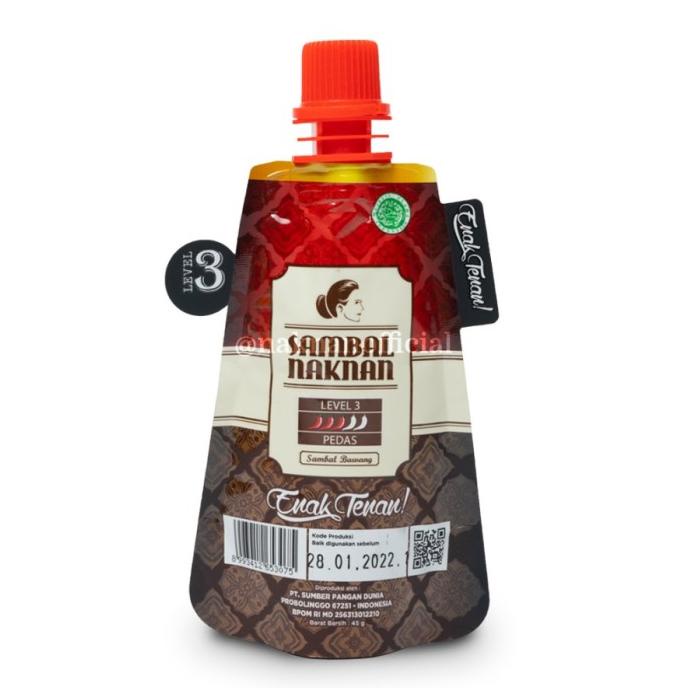 

Naknan Sambal Bawang Nak Nan Surabaya level 3 Kemasan Pouch