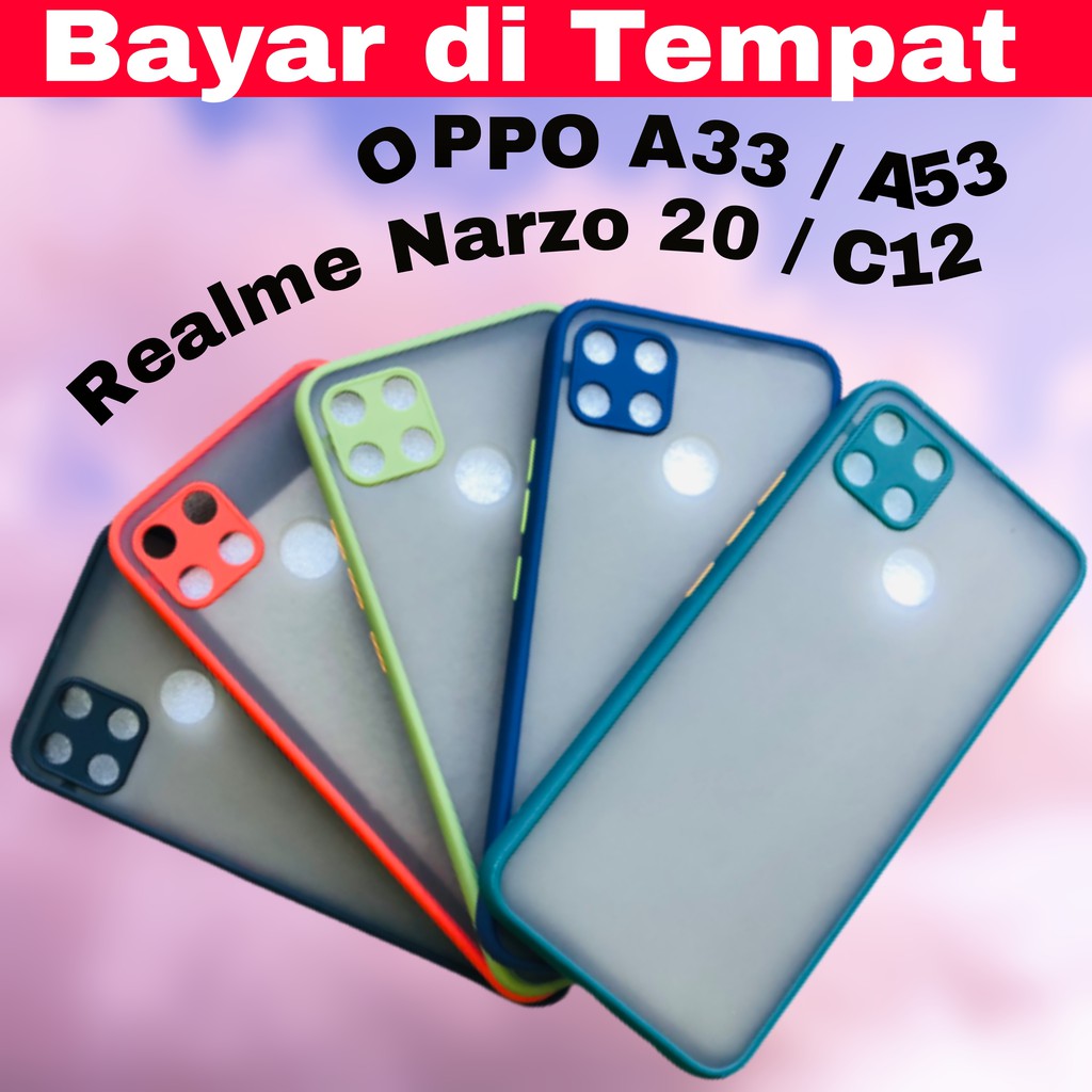 Skin Feel Softcase Pelindung kamera Narzo 20 / NARZO 30A / C25 / C12 / OPPO A33 / A53