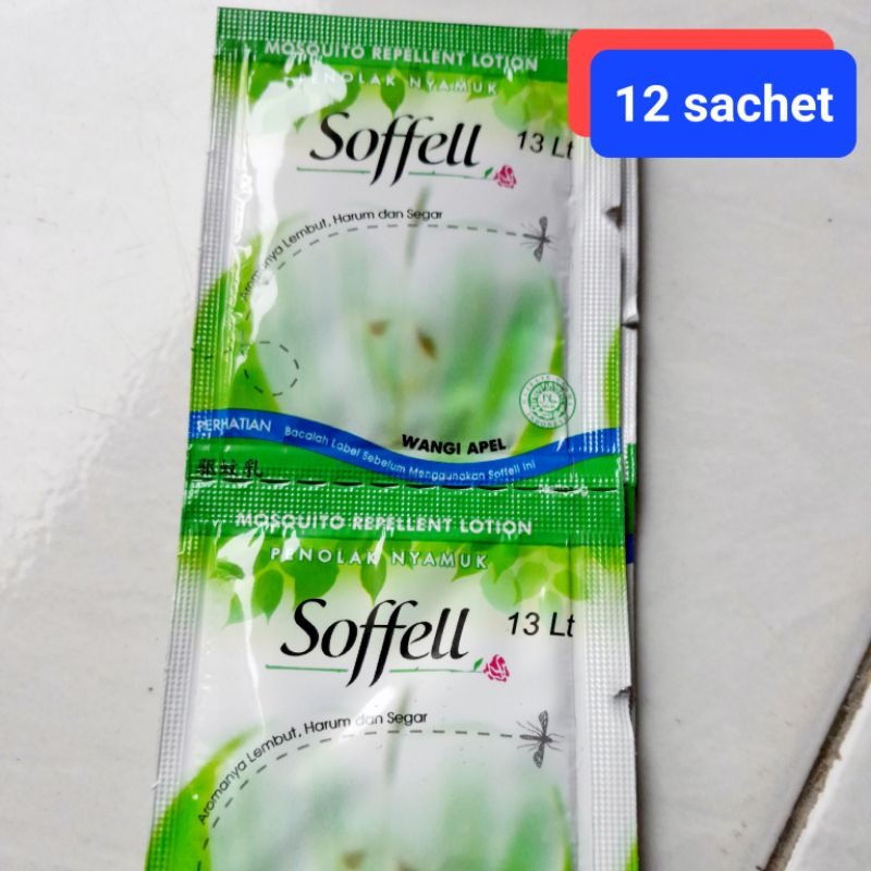 SOFFEL LOTION ANTI NYAMUK 12 sachet AROMA JERUK.Apel.dan Geranium