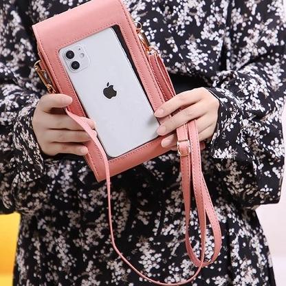 ➢ Tas Hp Wanita Tas Selempang Transparan Model Impot Branded Bahan Miniso Forever Young Harga Murah 