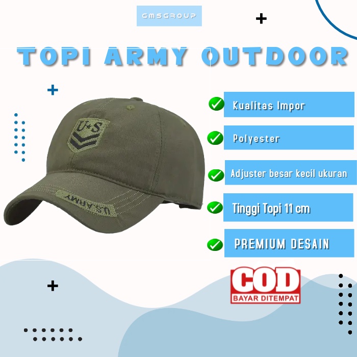 Topi Import Army Outdoor Baseball Topi Golf Topi Pria