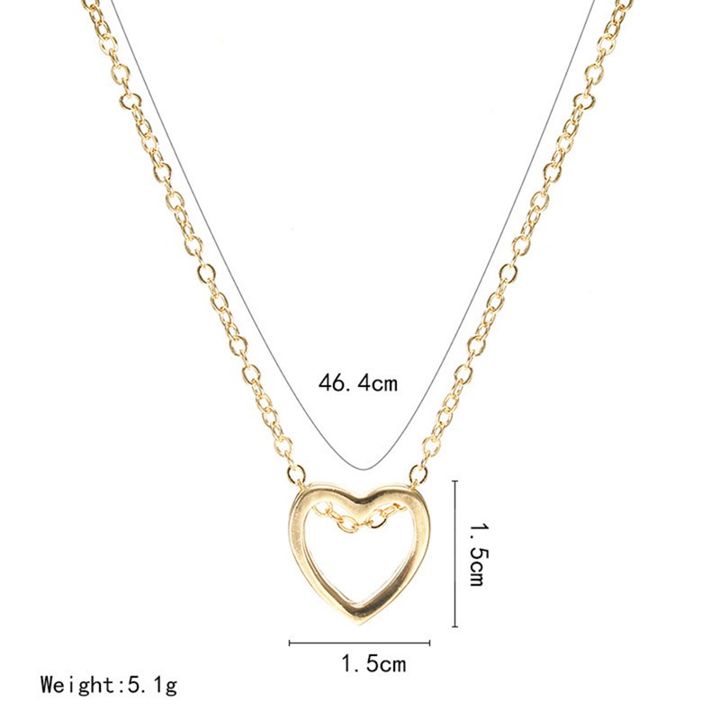 2019 Fashion Women Heart Stainless Steel Chain Pendant Charm Necklace Jewelry