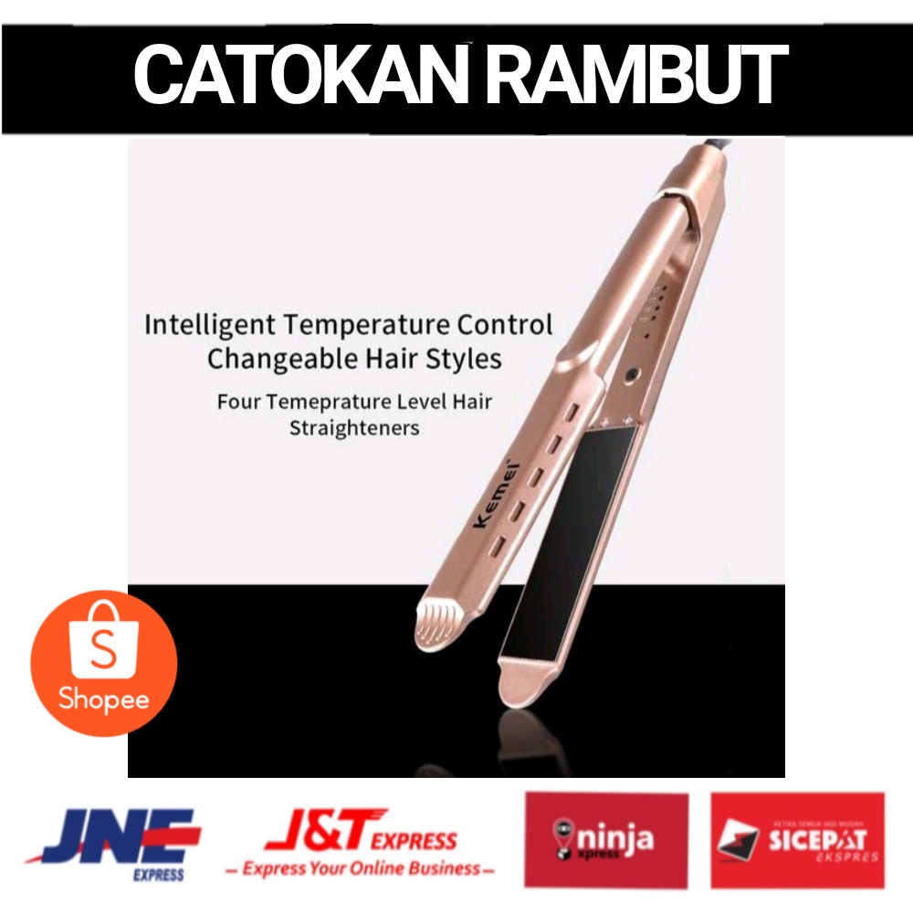 MEXXBULL Catokan Rambut 2 in 1 Pelurus Rambut Dan Curly Kemei KM-327 Temperatur Control