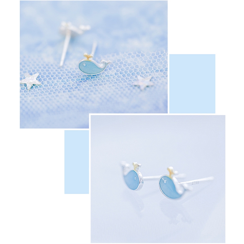 Anting Stud Desain Lumba-Lumba Gaya Korea Untuk Wanita