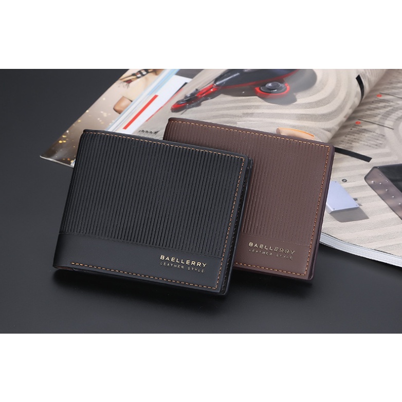 DOMPET KULIT PRIA LIPAT BAELLERRY PENDEK SLOT KARTU BLY049